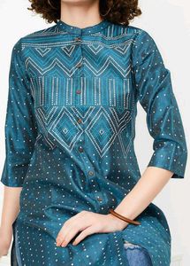 Teal Printed Kurta
