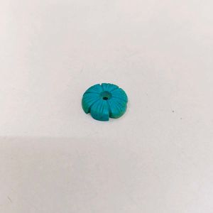 Carved real Turquoise Flower Pendant