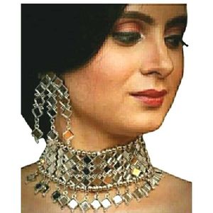 Silver Oxidized Mirror Jwellery Set...