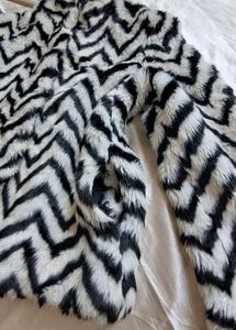 Bold Chevron Faux Fur Jacket