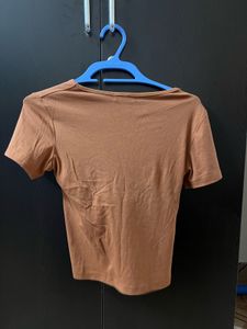 Brown Lace-Up Top