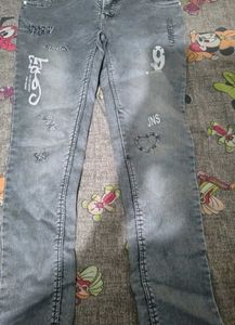 Stylish Grey Jeans with Embellishments