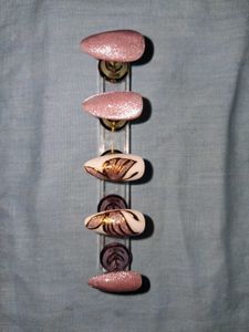 Press-On Nails - Pink Cateye with Butterfly design