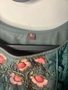 Elegant Teal Embroidered Anarkali Gown