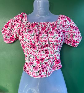 🌸Floral Off-Shoulder Puff Sleeve Top