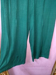 Emerald Green Wide Leg Trousers
