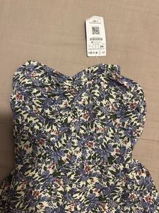 Strapless Floral Midi Dress
