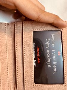 Peach Leather bi-Fold Wallet