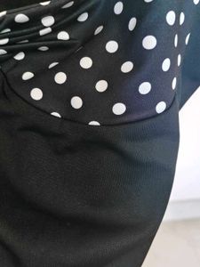 Cute Polka Dot Black Top