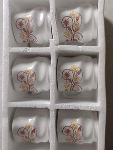Set of Six Floral Tea Cups