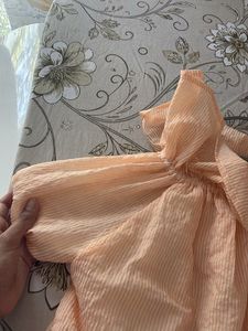 Cute Ruffled Peach Striped Top