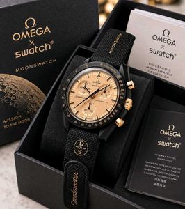 Omega x Swatch MoonSwatch Watch BLACK&amp;champagne DI