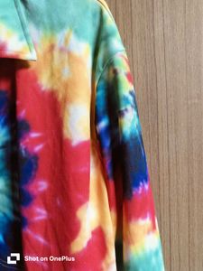 Colorful Tie-Dye Cropped Shirt