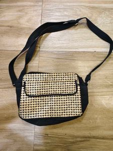 Vintage Houndstooth Crossbody Bag