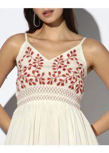 Embroidered Cream Sundress