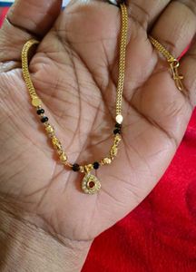 Gold Mangalsutra with Black Beads