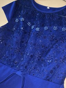 Elegant Royal Blue Lace Dress
