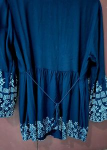 Ethnic Printed Navy Blue Co-ord Set with Pants