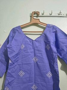 Beautiful Lavender Kurta Set with White Embroidery