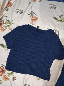 cord set Blue Flared Pants and Tee