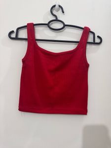 Trendy Red Tank Top, Free Size