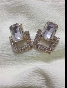 combooo Chunky Crystal Square Earrings