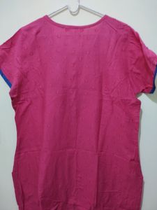 Aaboli Pink Polka Dot Kurta With Sequined Work