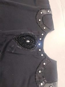 Elegant Black abaya kaftan with dupatta