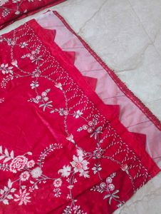 Pakistani maroon Floral Kurta Set
