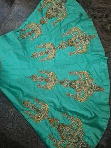 Elegant Teal Embroidered Ethnic Gown