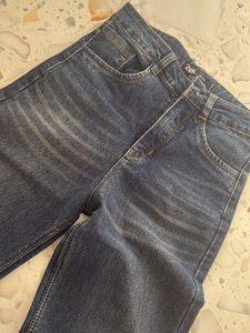 High-Waisted Wide-Leg Blue Jeans