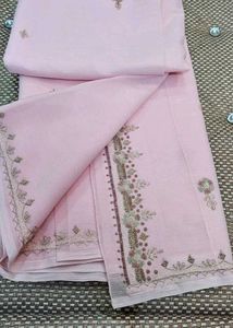 Elegant Pink Embroidered Saree 🔥🔥