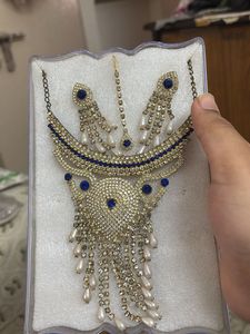 Stunning Blue &amp; Gold Indian Jewelry Set