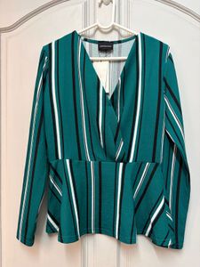 Calvin Klein Striped V-Neck Top