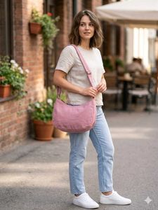 Pink canvas Shoulder Bag