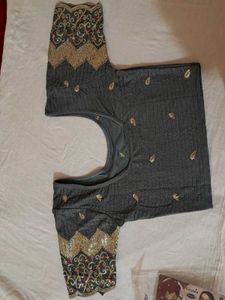 Embellished Grey Blouse