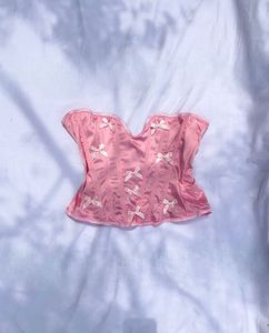 Pink Corset Top with Bows