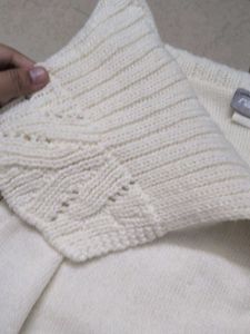Vintage Rave Y2K Cream Knit Sweater with Collar