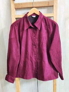Burgundy Button-Down Shirt size-42