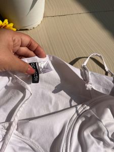 H&amp;M White Corset Style Cami Top