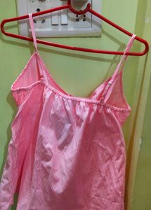 Pink Striped Spaghetti Strap Top