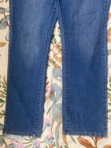 New High waist Straight Fit Blue Denim Jeans Women