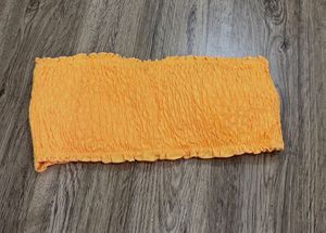 Orange Smocked Tube Top