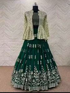 Green Lehenga with Jacket