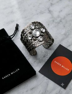 karen millen crystal cuff bracelet with original v