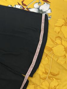 Black Flared Solid Palazzo Pant