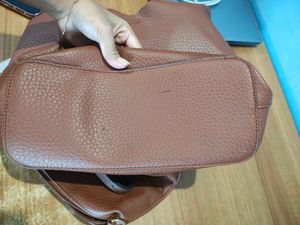 Chic Brown Faux Leather Tote Bag