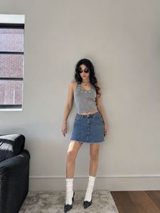 Blue Denim Mini Skirt