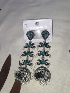 Green Stone Jhumka Earrings ☺️
