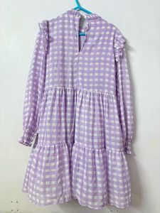 Lavender Gingham Tiered Dress💜